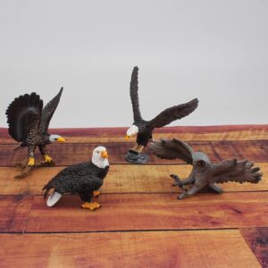 WONWONTOYS Forest Wildlife Bird Toy Set Eagle Owl Bald Eagle Table Decorations Christmas Scene Decoration Cake Decoration Children's Cognitive Toys for Boys Girls