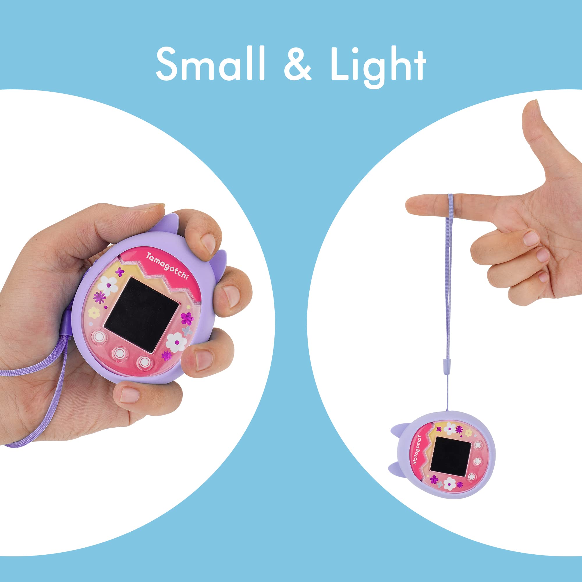 RHCOM Virtual Pet Game Machine Silicone Case Compatible with Tamagotchi Pix with Hand Strap. (Purple)