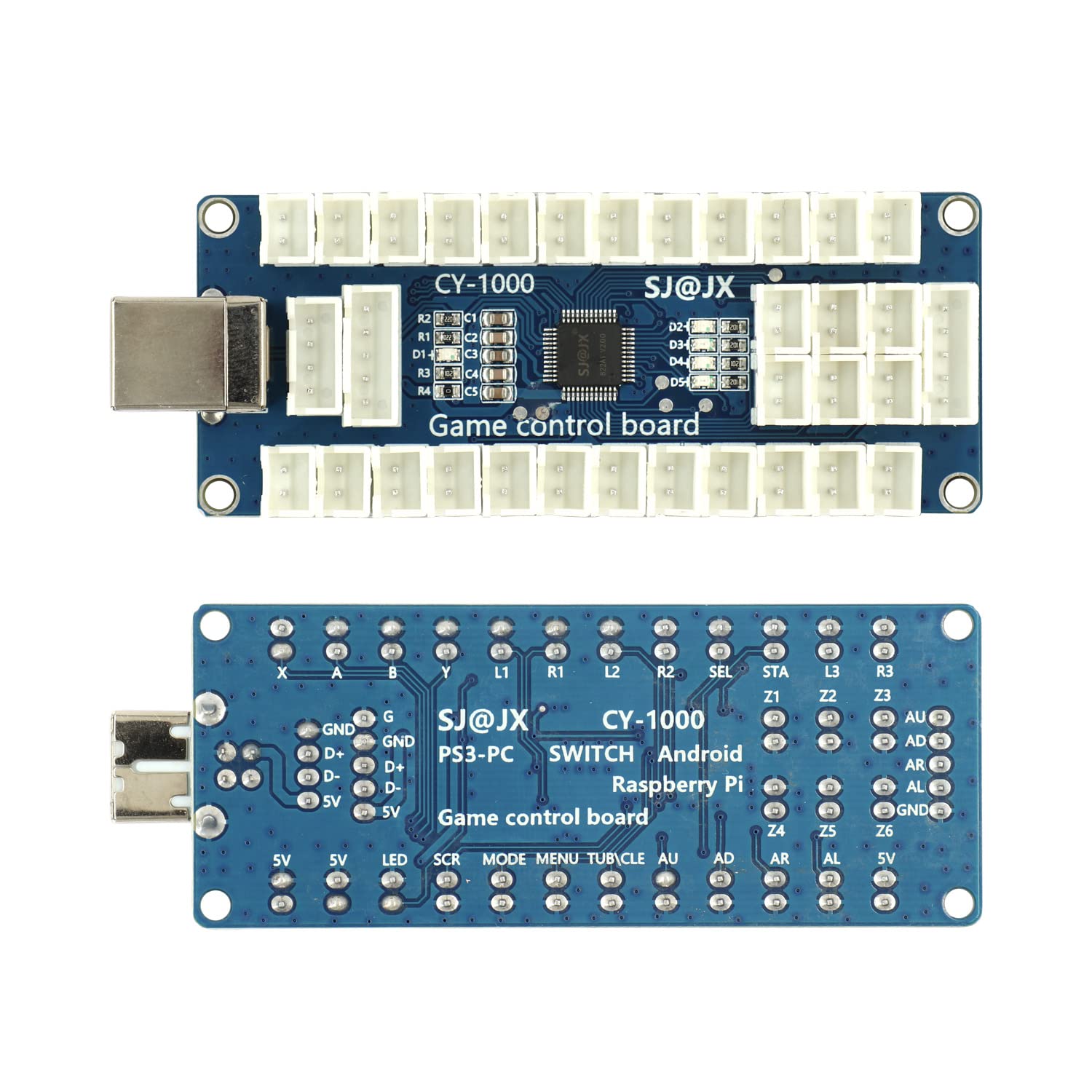 SJ@JX Arcade Game USB Encoder Board Macro Command Zero Delay Gamepad Button Joystick Controller for Nintendo Switch PC PS3 Raspberry Pi