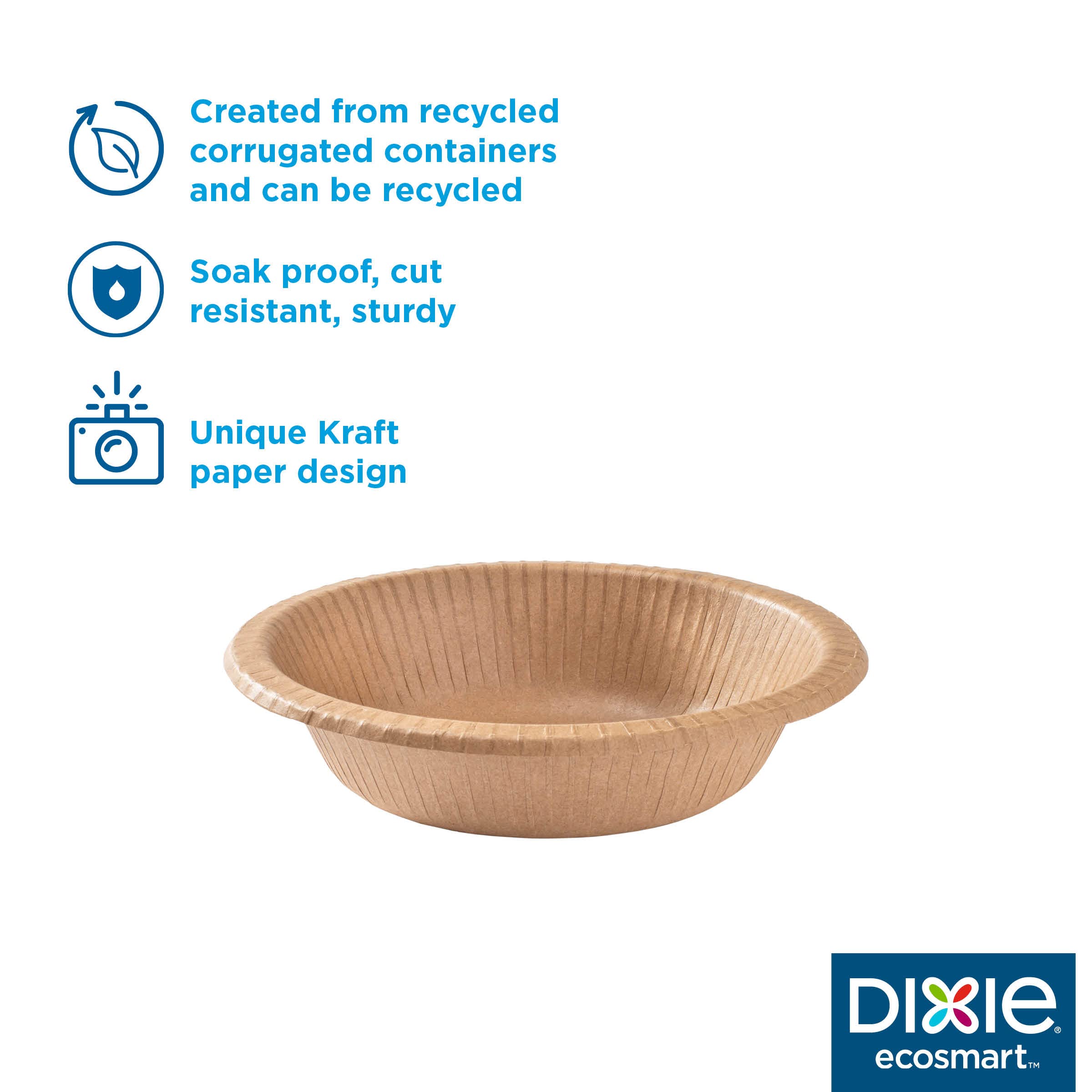 Dixie ecosmart‚ 20oz 100% Recycled Fiber Paper Bowls by GP PRO (Georgia-Pacific), RFB20WS, 500 Count (125 Bowls Per Pack, 4 packs Per Case)