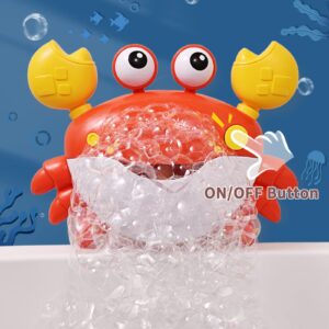 Deejoy Crab Bubble Bath Maker for The Bathtub,Blows Bubbles and Plays 12 Children’s Songs,Sing-Along Bath Bubble Machine Baby, Toddler Kids Toys Makes Great Gifts for 3 Years Girl Boy (Red)