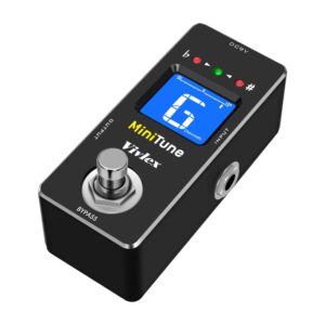 Vivlex Tuner Pedal Tuning Pedal High Precision Mini Pedal Tuner for Guitar Bass HD LCD Display with True Bypass (LT-901)