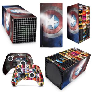 gng hero shield skins compatible with xbox series x console decal vinal sticker + 2 controller set