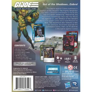 Renegade Game Studios G.I. Joe Deck-Building Game: Shadow of The Serpent Expansion - Ages 13+, 1-4 Players 30-70 Mins, Deck Building Game Expansion