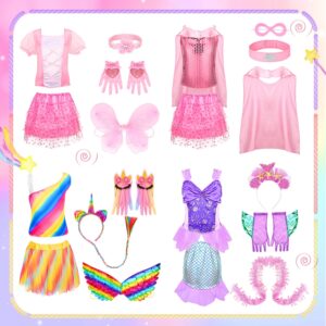 HAPITCH Girls Dress up Clothes for Play,Princess Dress up Clothes for Little Girls,Toddler Dress up Trunk,Princess Dresses Gift Set for Girls Age 3-6 Years