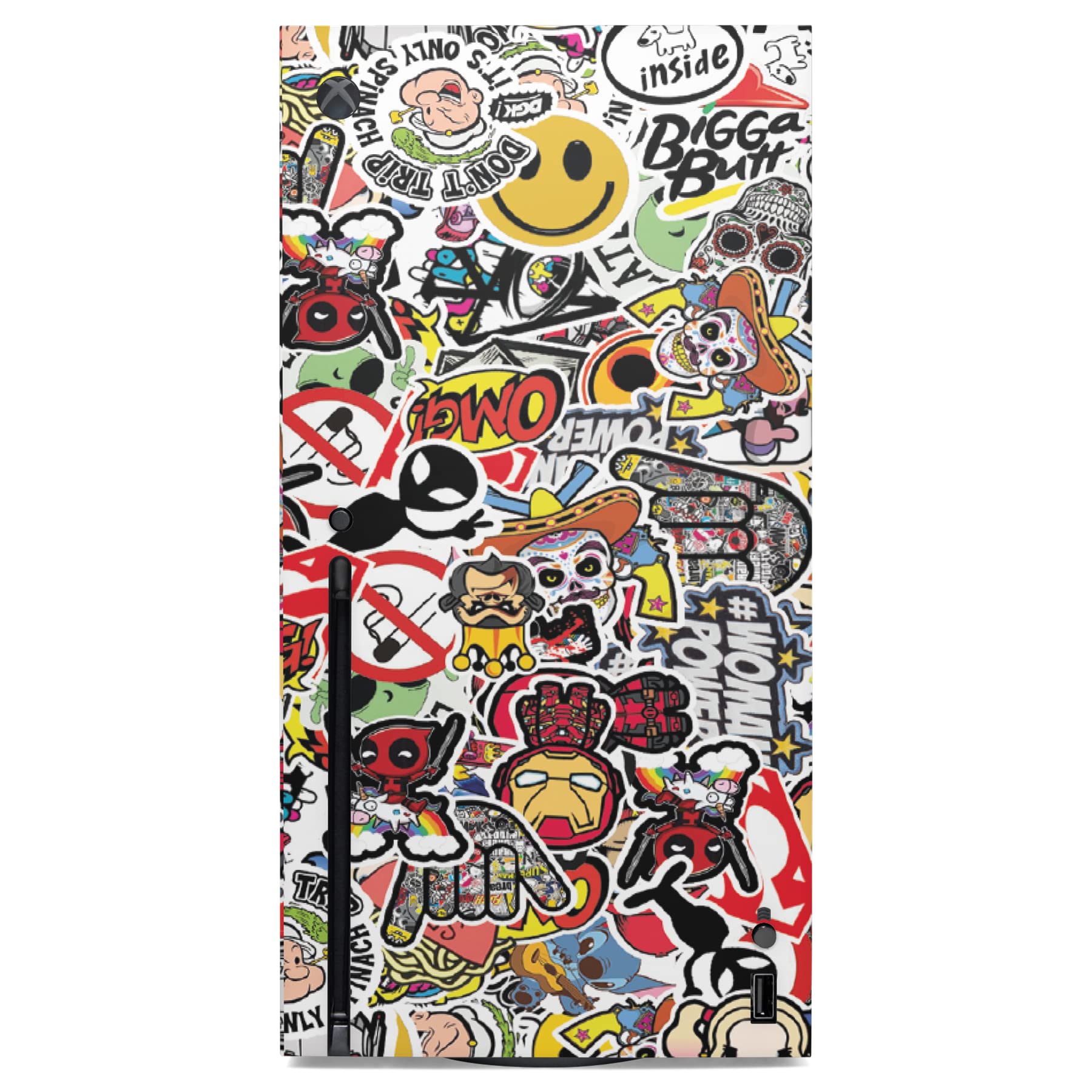 GNG Sticker Bomb Skins Compatible with Xbox Series X Console Decal Vinal Sticker + 2 Controller Set