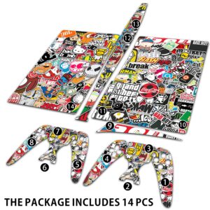 HK Studio Sticker Bomb Decal Sticker Skin Specific Cover for PS5 Disc Edition - Waterproof, No Bubble, Including 2 Controller Skins and Console Skin