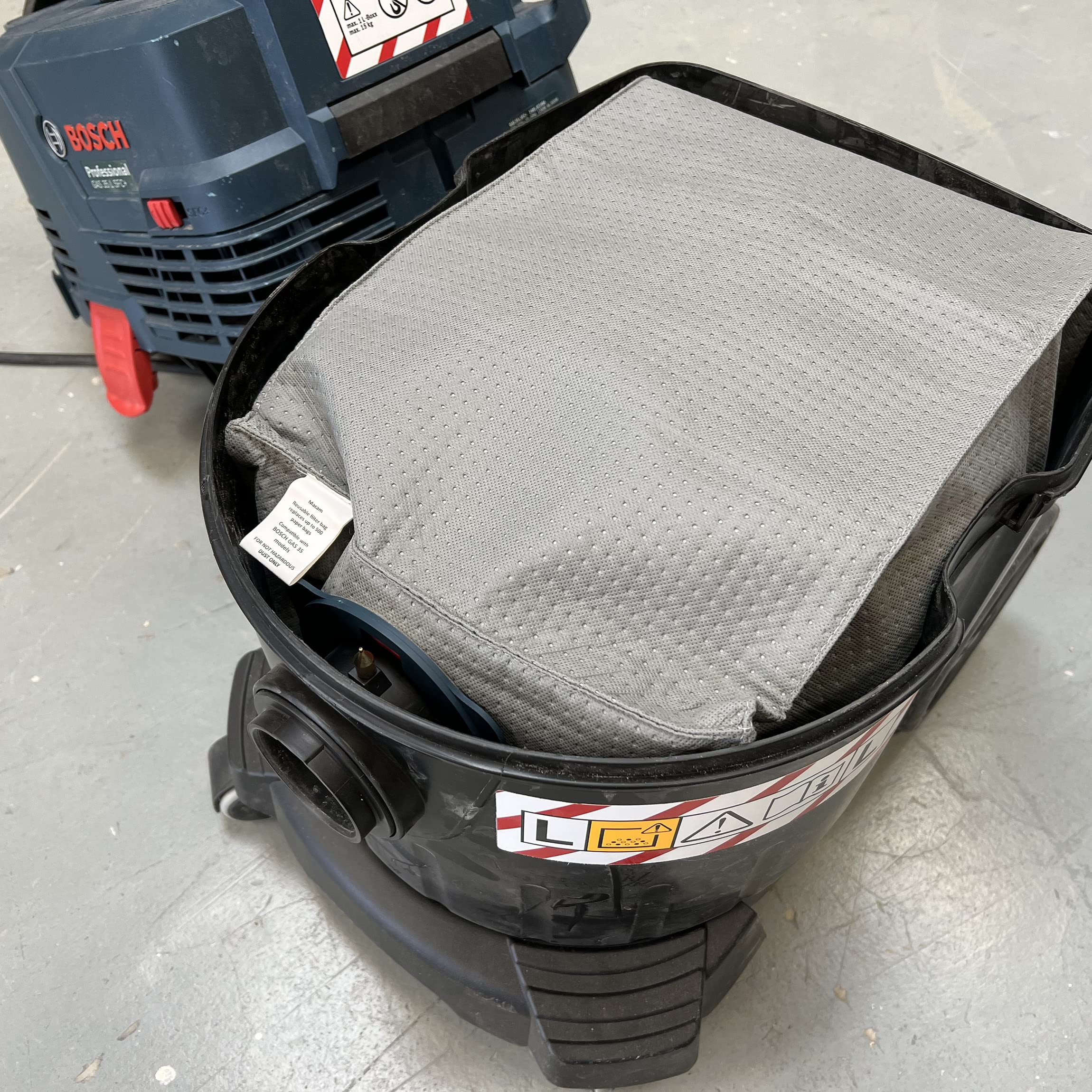 Macam reusable dust bag for with BOSCH VAC090 9 Gallon dust extractors