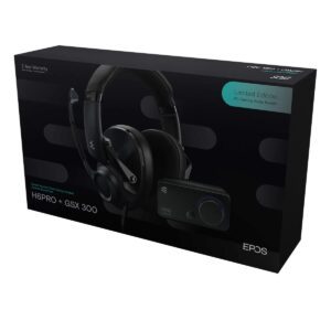 EPOS Audio PC Gaming Audio Bundle with H6PRO Closed Acoustic Gaming Headset (Sebring Black) and GSX 300 External Audio Card (Black) (1001165)