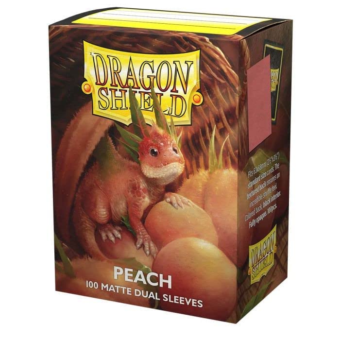 Arcane Tinmen Dragon Shield Sleeves – Matte Dual: Peach 100 CT - MTG Card are Smooth & Tough Compatible with Pokemon, Magic The Gathering Sleeves, Flesh Blood, and Digimon, Pink (AT-15053)