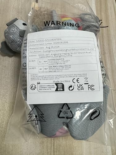 Koty Car Seat Toys, Infant Baby Spiral Plush Activity Hanging Toy for Stroller Bar Pram Crib with Music Box BB Squeaker & Rattles(Grey Elephant)