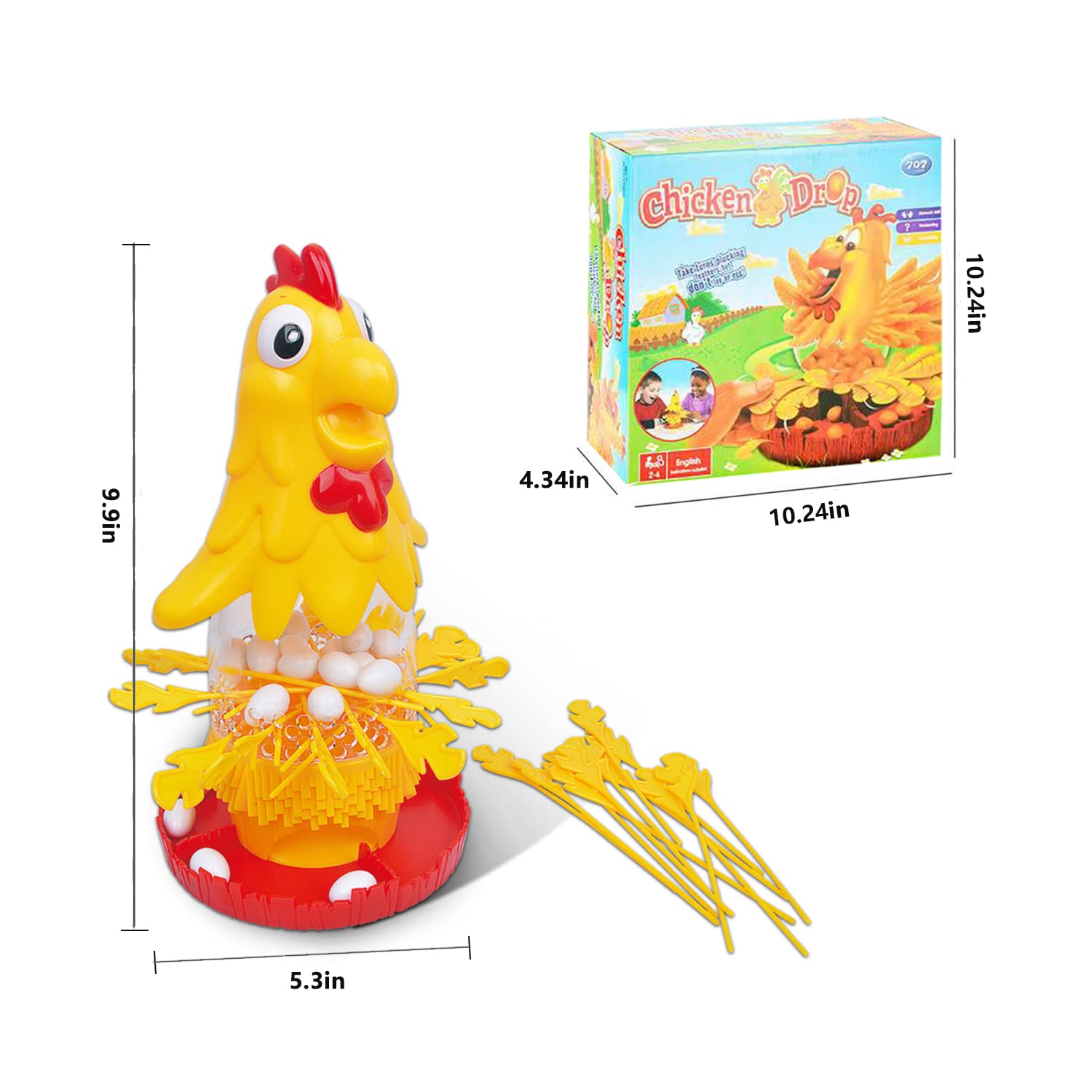 NW Hen Laying Eggs Plucking Game Hen Laying Eggs Educational Toys Educational Games Toys for Boys and Girls (Chick)