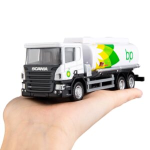 BDTCTK Compatible for Scania Tanker BP Fuel Tank Car Model Truck Toy Cars, Zinc Alloy Die-Cast Pull Back Vehicles Kid Toys for Boy Girl Gift