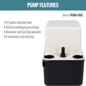 LITTLE GIANT 554401 VCMA-15UL 115 Volt & 89695 CV-10 Condensate Pump Check Valve for VCC, VCM, VCMA and VCL-14/24, 1/4-inch MNPT x 3/8-inch Barbed, Black