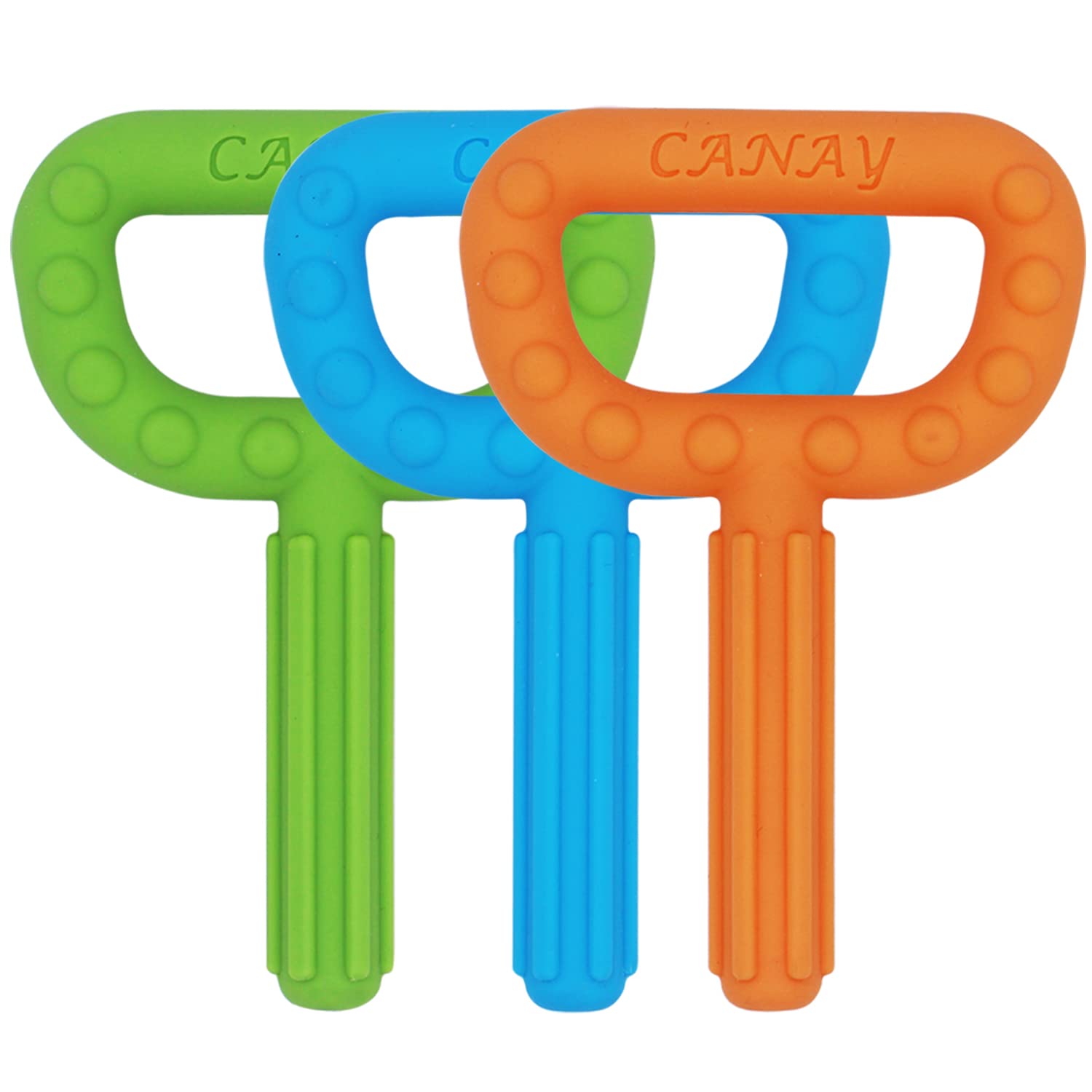 Xtra Tough Hand-Held Sensory Chew Toys for Autistic Children, Chew Sticks Alt. to Chew Necklaces for Sensory Kids, Oral Motor Stimulation, ADHD, SPD - for Moderate/Aggressive Chewers (3 Pack)