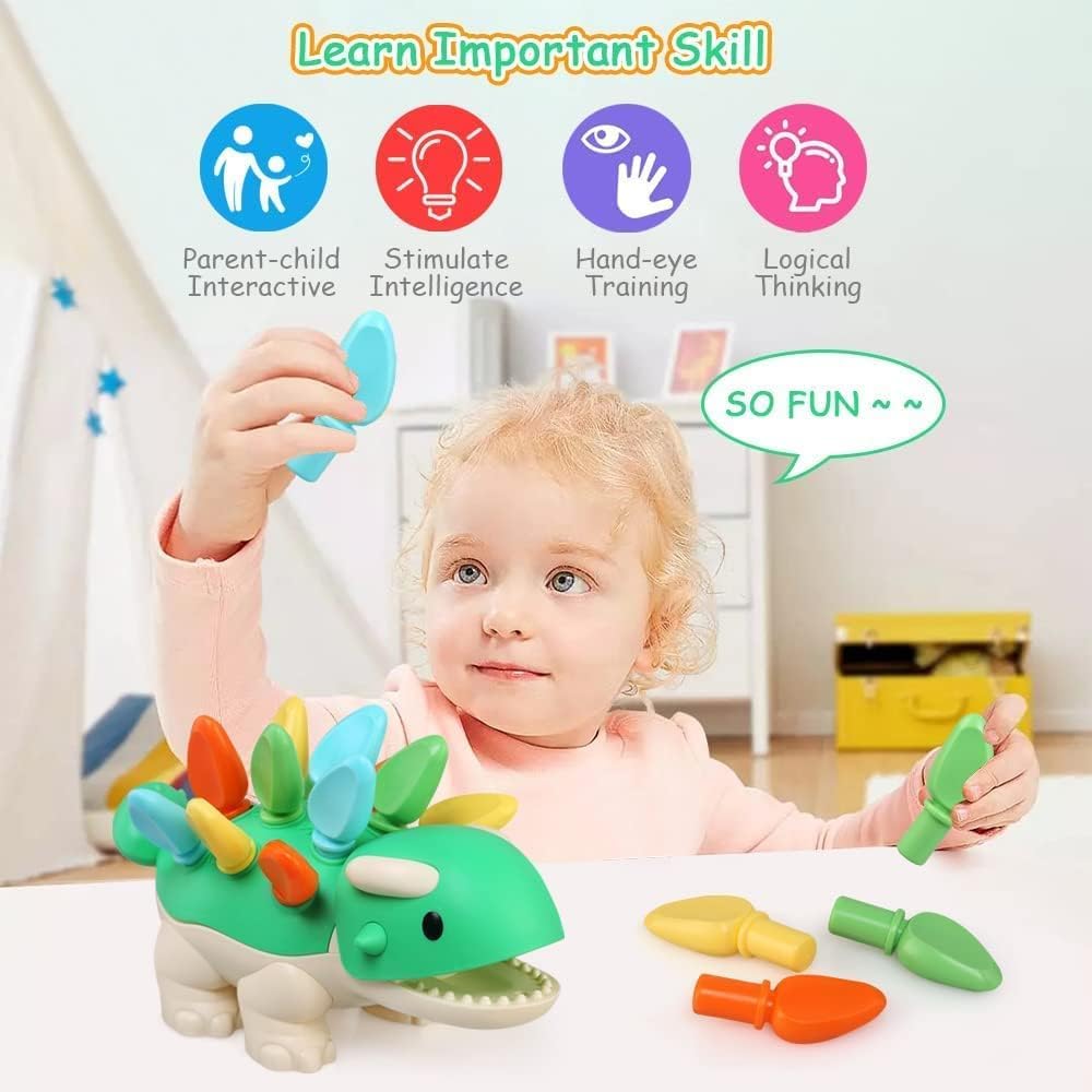 Montessori Learning Educational Toys for Baby 1 2 3 4 Year Old: Fine Motor Dinosaur Toys for Kids 2-4|Toddler Developmental Toys for Birthday Gift Age 1-2|Preschool Sensory Toys for 12-18 Months