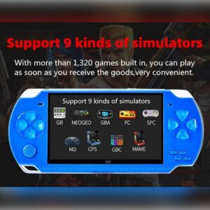 SLEE 4.3 for PXP Portable Handheld Video Gaming Console Player 10000 Game Built-in 8GB Blue Colour