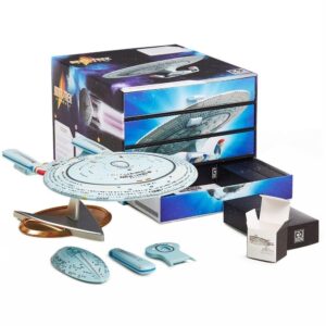 cc countdown characters by numskull 2024 star trek enterprise collectible figure - official star trek merchandise - buildable advent calendar statue