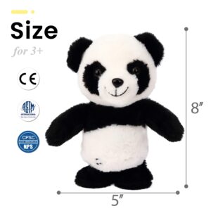 Easfan Talking Panda Repeats What You Say Electric Walking Singing Stuffed Animal Interactive Funny Plush Toy Musical Speaking Animated Toy Birthday for Kids Boys Girls, 8"