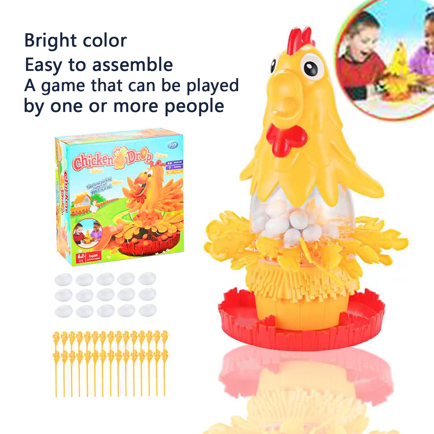 NW Hen Laying Eggs Plucking Game Hen Laying Eggs Educational Toys Educational Games Toys for Boys and Girls (Chick)