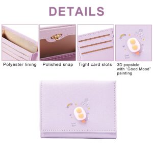 Sunwel Fashion Girls Cute 3D Popsicle Ice Cream Tri-folded Wallet Small Wallet Cash Pocket Card Holder ID Window Purse for Women Girls