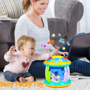 Baby Toys 6 to 12 Months Musical Light Up Tummy Time Infant Toys 3-6 7 8 9 12-18 Months Crawling Toys Ocean Rotating Projector Baby Gifts for 1 2 3 Year Old Boy Girl Birthday Toddlers Kids