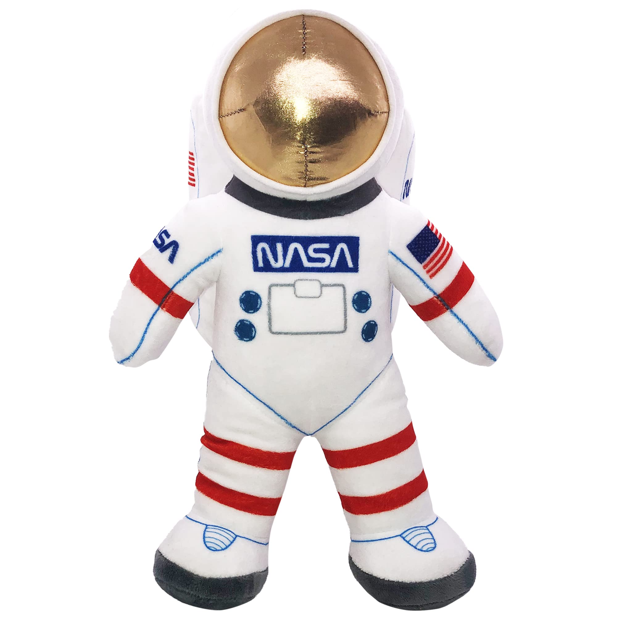 12” Plush Toy Astronaut Figurine, Realistic Astronaut Plush Toy with NASA & USA Flag Arm Patches, Super-Soft Stuffed, Space Decor Astronaut Toys for Kids 3-5, NASA Toys, Toddler Birthday Gift