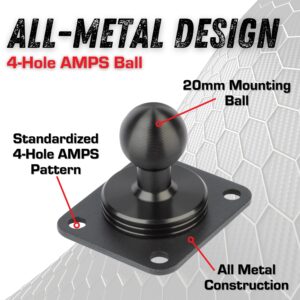 Bulletpoint Metal 4-Hole AMPS Base Mount with 20mm (0.787 inches) Mounting Ball