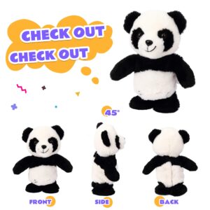 Easfan Talking Panda Repeats What You Say Electric Walking Singing Stuffed Animal Interactive Funny Plush Toy Musical Speaking Animated Toy Birthday for Kids Boys Girls, 8"