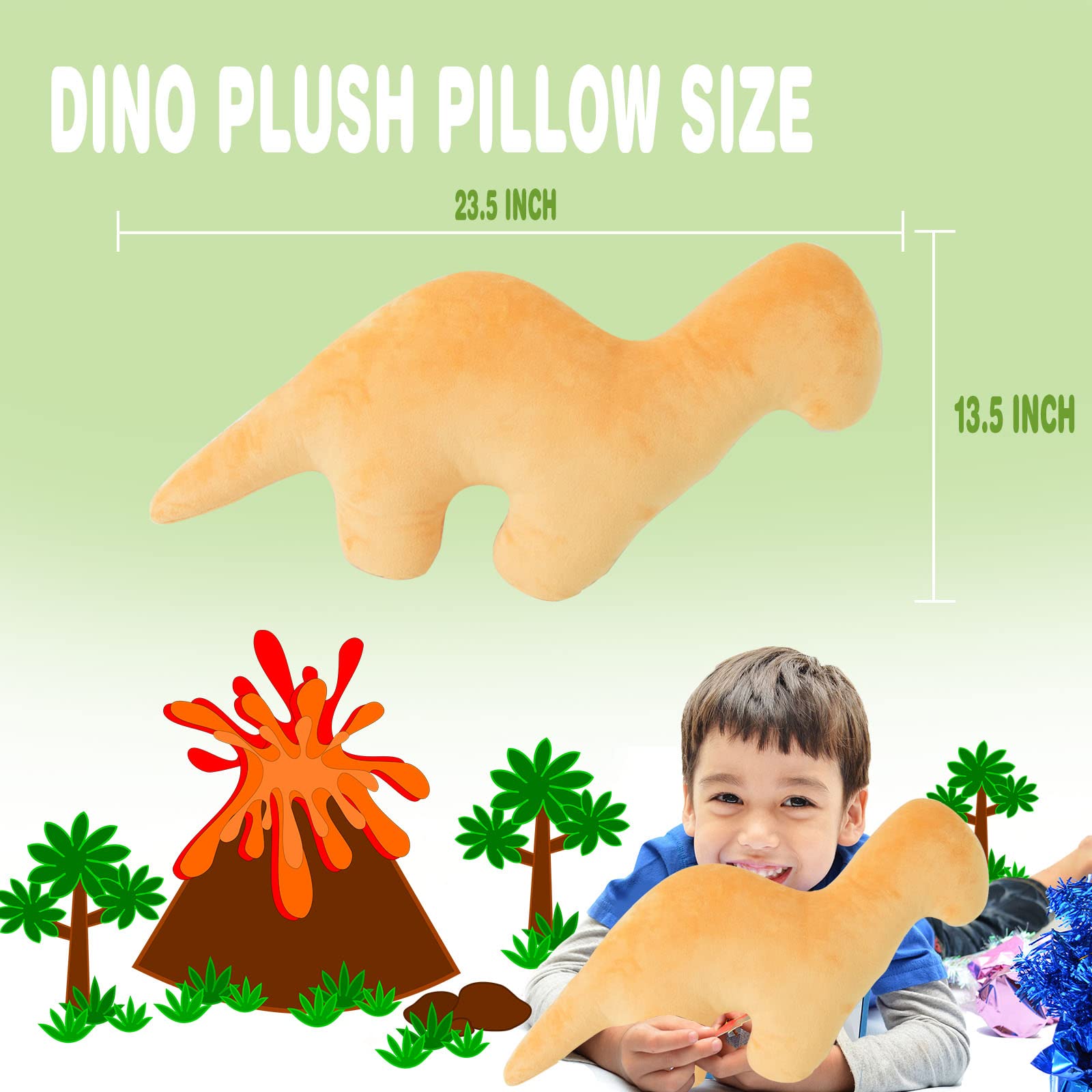 Marble Empire Dino Nugget Plush,24inch Dino Chicken Nugget Pillow,Dinosaur Nugget Stuffed Animal Plush Toy Halloween Christmas Birthday Gifts for Kids Adults (Brachiosaurus)