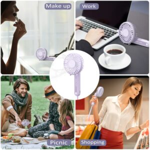 Coolfor Handheld Fan,USB Rechargeable Mini Fan with 2000mAh Battery Operated Small Fan with 3 Adjustable Speeds,180°Rotation Foldable Fan for Office Desktop Picnic Shopping and Travel(Purple)