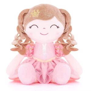 Gloveleya Dolls Baby Girl Gifts Soft Plush Doll Pink Crown Princess 14"