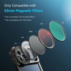 SmallRig 52mm Cellphone Filter Ring Adapter (M Mount), Compatible with Phone Cage with M Lens Mount for iPhone 13 Series / 12 Pro / 12 Pro Max - 3840