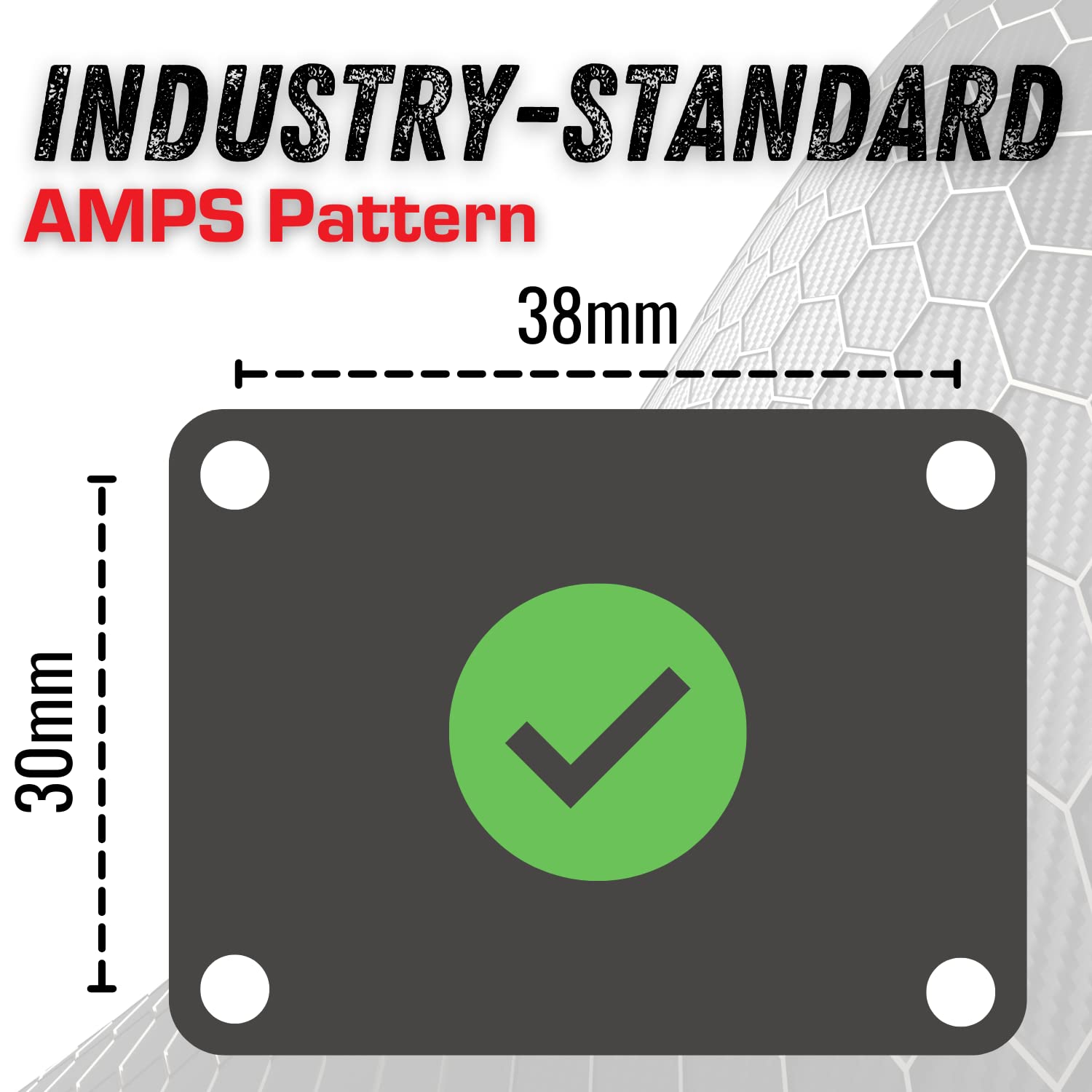 Bulletpoint Metal 4-Hole AMPS Base Mount with 20mm (0.787 inches) Mounting Ball