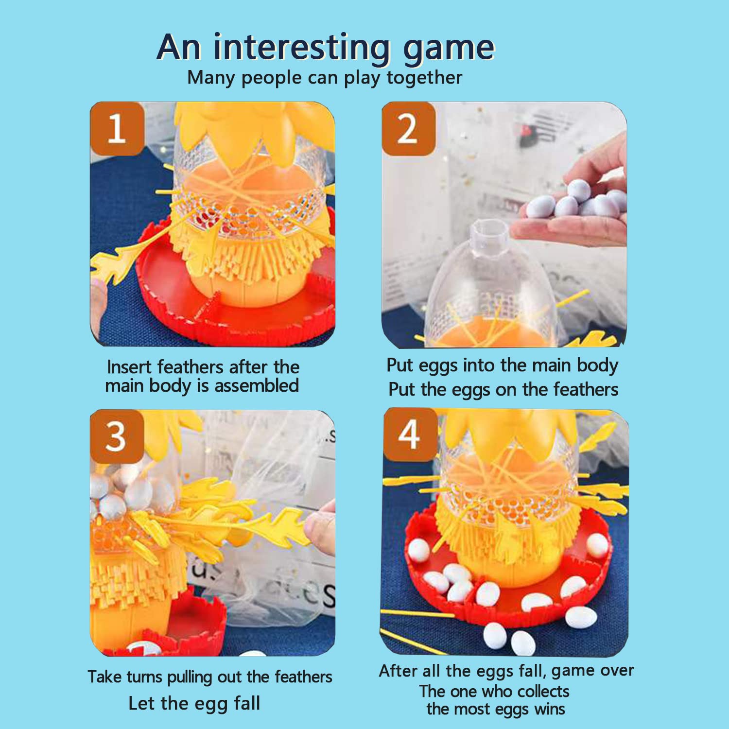 NW Hen Laying Eggs Plucking Game Hen Laying Eggs Educational Toys Educational Games Toys for Boys and Girls (Chick)