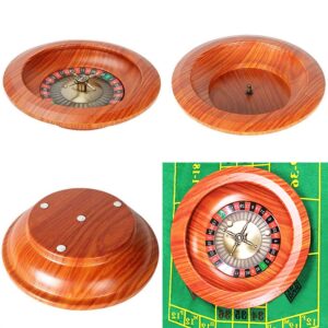 HXSTWW 12" Solid Wood High Glossy Roulette Wheel for Roulette Tables, Wooden Roulette Wheel with Double-Zero Layout, Turntable Leisure Table Games, Game Night Essential