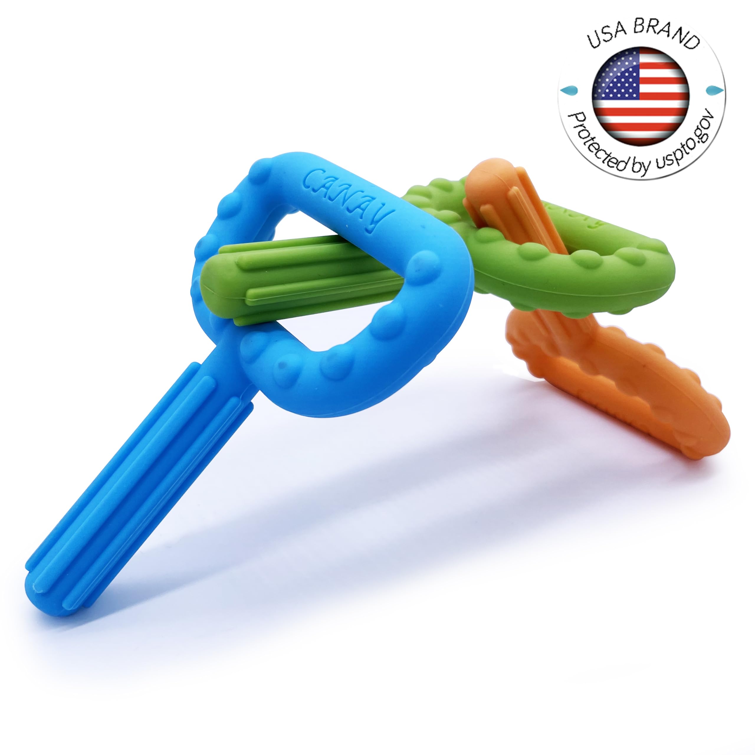 Xtra Tough Hand-Held Sensory Chew Toys for Autistic Children, Chew Sticks Alt. to Chew Necklaces for Sensory Kids, Oral Motor Stimulation, ADHD, SPD - for Moderate/Aggressive Chewers (3 Pack)