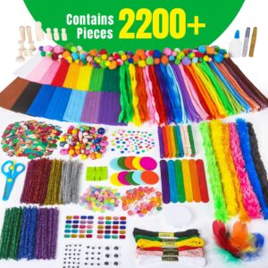 Arts and Crafts for Kids, 2200+ Piece Craft Kit Library in a Box for Kids Age 4 5 6 7 8 9 10 11 & 12 Year Old Boys & Girls, Crafting Supplies Set, Craft Box for Kids, Gift Ideas for Kids Art Kits