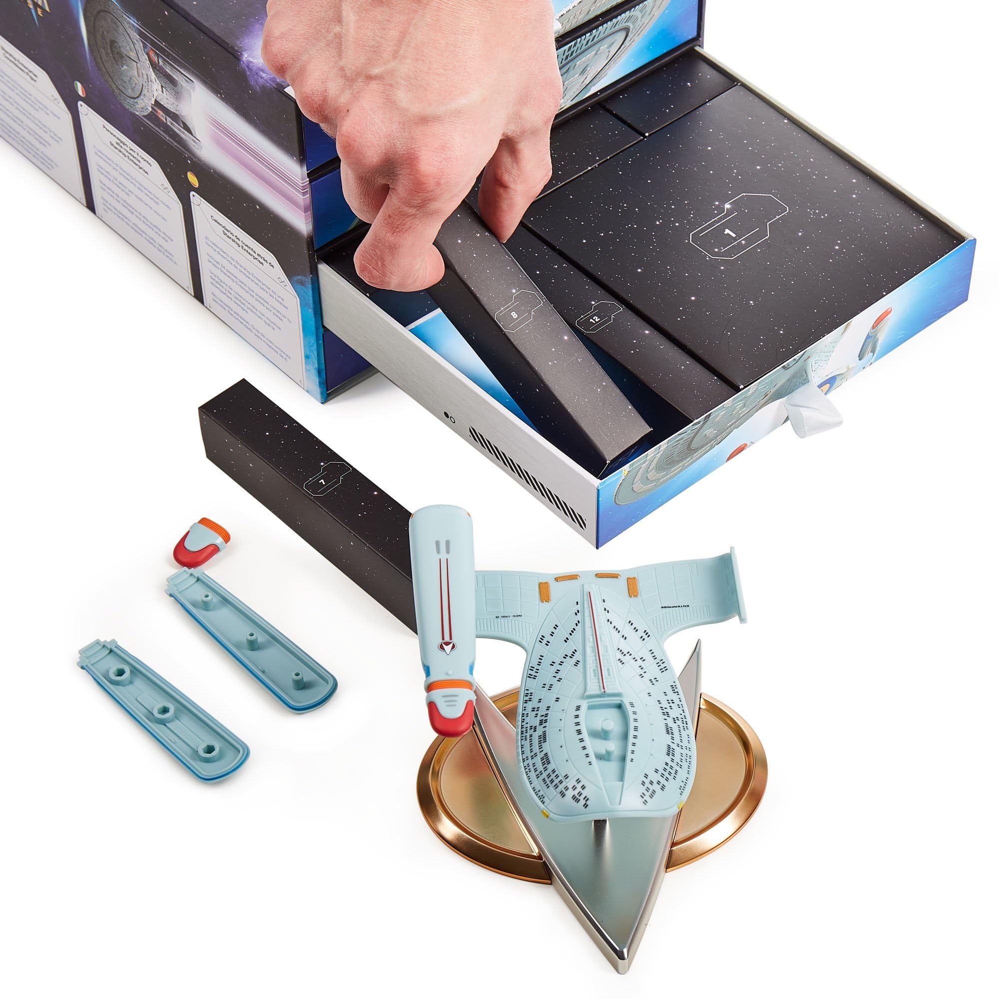 CC Countdown Characters by Numskull 2024 Star Trek Enterprise Collectible Figure - Official Star Trek Merchandise - Buildable Advent Calendar Statue