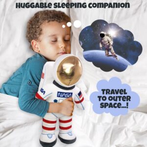 12” Plush Toy Astronaut Figurine, Realistic Astronaut Plush Toy with NASA & USA Flag Arm Patches, Super-Soft Stuffed, Space Decor Astronaut Toys for Kids 3-5, NASA Toys, Toddler Birthday Gift