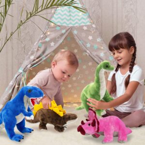 ArtCreativity Plush Dinosaur Stuffed Animals for Kids, Set of 4, Stuffed Dinosaur Plushy for Boys and Girls Ages 3+, Plush Animals Dinosaur Toys For Kids, Dino Plush Easter Dinosaur Plush Party Favors