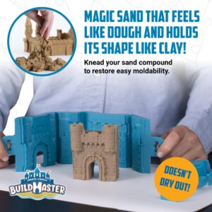 Create A Castle Indoor Sandcastle Play Sand Kit, 2.65 lbs Sensory Play Sand, BuildMaster Reusable Castle Magic Sand Toy Set for Kids, 25 Pieces and Playmat, for Kids 6+