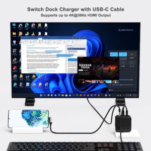 RREAKA Switch Dock Charger Adapter for OLED Switch,Portable Switch Charger for TV Mode HDMI Dock with 4FT Cable,Covert Dock Switch for Android Smartphone Tablet and Dock Station