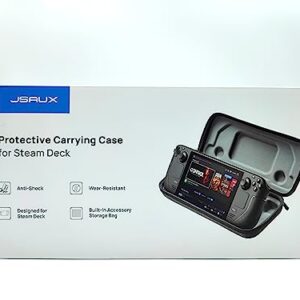 JSAUX Carrying Case Compatible with Steam Deck/Steam Deck OLED, Protective Hard Shell Carry Case Built-in Charger Storage, Portable Travel Carrying Case for Steam Deck Console & Accessories - BG0102