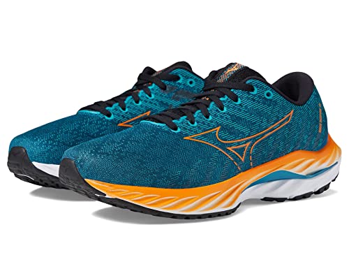 Mizuno Men's Wave Inspire 19 Running Shoe, Ink Blue/Bird of Paradise, 10