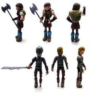 Toysvill Vikings - Action Figures - Hiccup, Astrid, Stoick, Gobber, Snotlout, Fishlegs, Tuffnut & Ruffnut Toys (Set of 8 pcs)