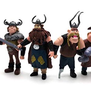 Toysvill Vikings - Action Figures - Hiccup, Astrid, Stoick, Gobber, Snotlout, Fishlegs, Tuffnut & Ruffnut Toys (Set of 8 pcs)