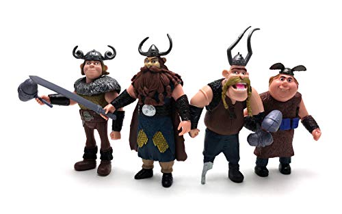 Toysvill Vikings - Action Figures - Hiccup, Astrid, Stoick, Gobber, Snotlout, Fishlegs, Tuffnut & Ruffnut Toys (Set of 8 pcs)