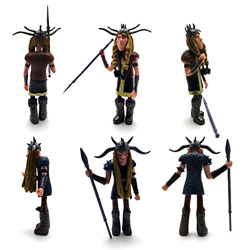 Toysvill Vikings - Action Figures - Hiccup, Astrid, Stoick, Gobber, Snotlout, Fishlegs, Tuffnut & Ruffnut Toys (Set of 8 pcs)