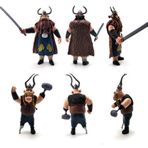 Toysvill Vikings - Action Figures - Hiccup, Astrid, Stoick, Gobber, Snotlout, Fishlegs, Tuffnut & Ruffnut Toys (Set of 8 pcs)